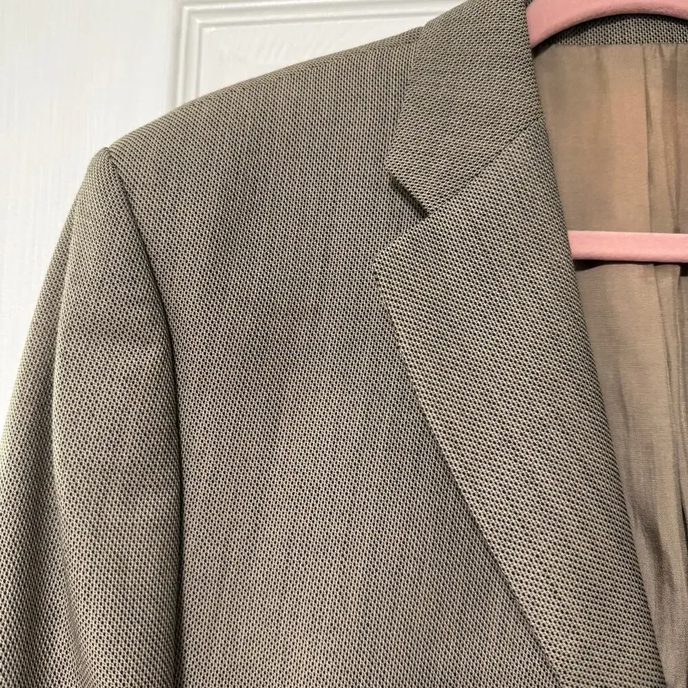Calvin Klein Men's Tan Beige Wool 3 Buttons Sportscoat Blazer Size 41R
